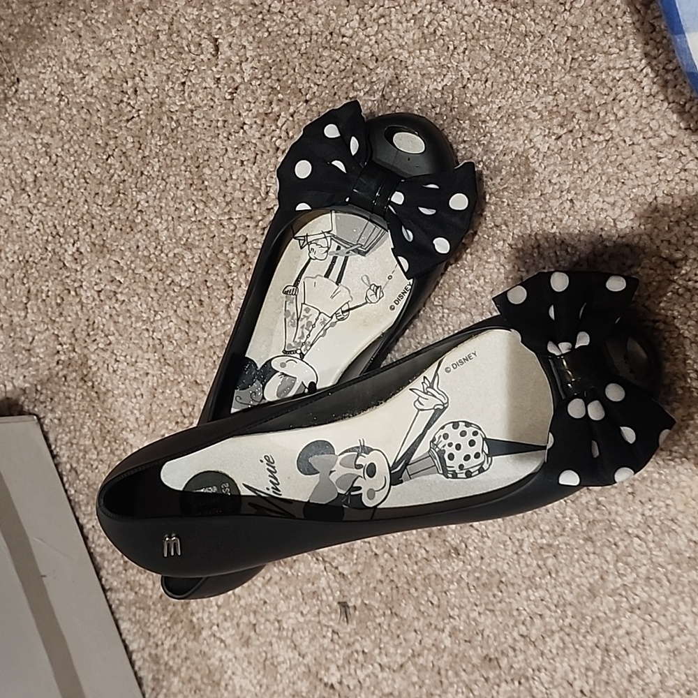 Melissa Minnie mouse ballet flats. Worn once. No box. Very comfy!!!